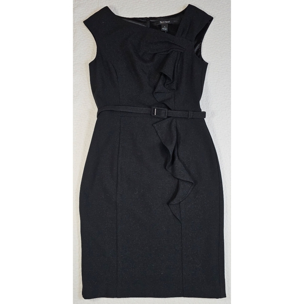 White House Black Market Sparkle Ruffled Dress With Belt